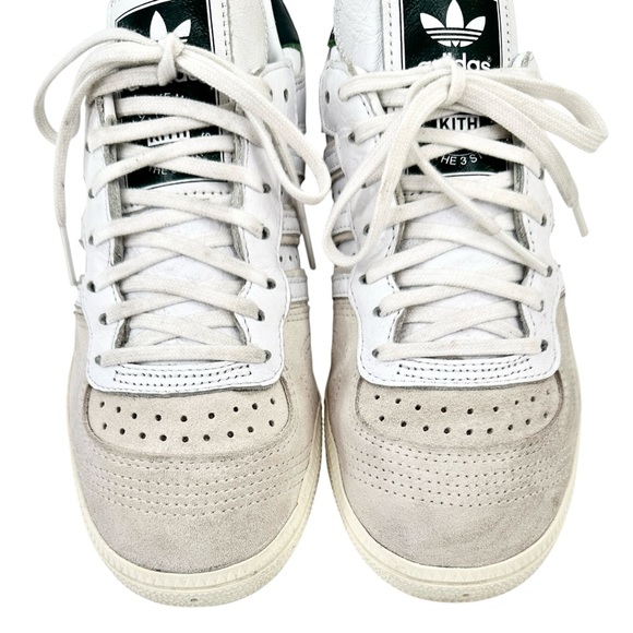 KITH x Adidas Handball Top - White Gray Navy Blue Leather Suede Lowtop Sneakers - Picture 4 of 10